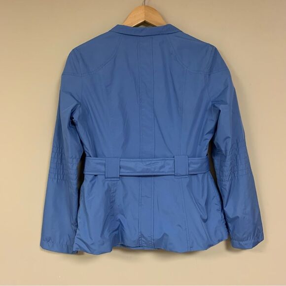 Zara Blue Trench Coat Women's Medium Lightweight Short Spring Rain Jacket Summer - Picture 4 of 8